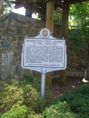 Washingtons First Journey to the Frontier Marker image. Click for full size.