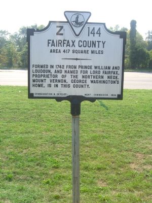 Fairfax County Marker image. Click for full size.