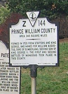 Prince William County Marker image. Click for full size.
