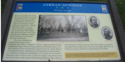 Jordan Springs Marker. Click for full size. Jordan Springs Marker image. Click for full size.