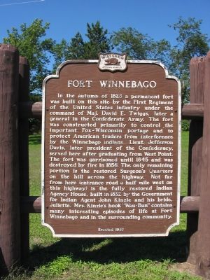 Fort Winnebago Marker image. Click for full size.