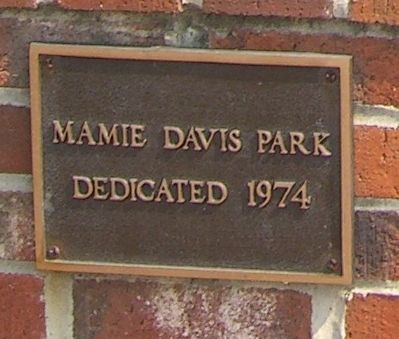 Mamie Davis Park Marker image. Click for full size.