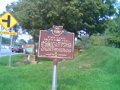 Ohio Canal Ground-Breaking Marker. Click for full size. Ohio Canal Ground-Breaking Marker image. Click for full size.