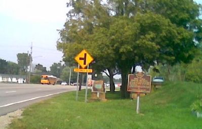 Marker can be seen in the distance next to Hebron Rd., State Rt. 79. Coffman Blvd. is on left. image. Click for full size.