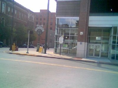 Marker can be seen in the distance at the corner of Main and 14th streets. image. Click for full size.
