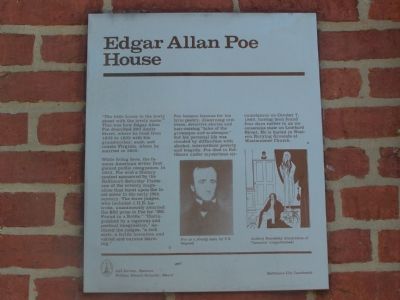 Edgar Allan Poe House Marker image. Click for full size.