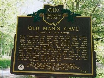 Old Man's Cave Marker. Click for full size. Old Man's Cave Marker image. Click for full size.