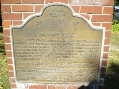 State Historic Landmark #447 - Gubserville image. Click for full size.