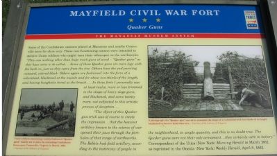 Mayfield Civil War Fort - Quaker Guns Marker image. Click for full size.