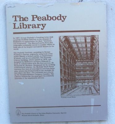 The Peabody Library Marker. Click for full size. The Peabody Library Marker image. Click for full size.
