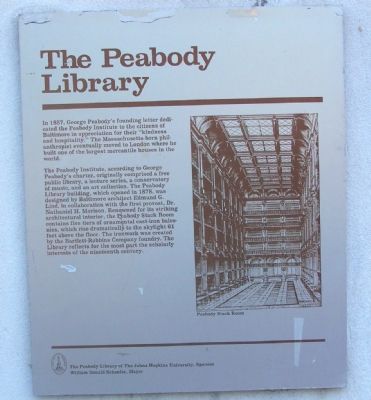 The Peabody Library Marker image. Click for full size.