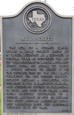 Bill Pickett Marker image. Click for full size.