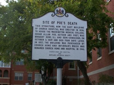 Site of Poe's Death Marker image. Click for full size.