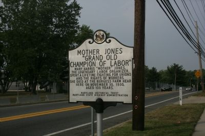 Mother Jones "Grand Old Champion of Labor" Marker. Click for full size. Mother Jones "Grand Old Champion of Labor" Marker image. Click for full size.