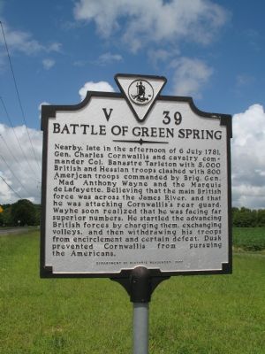 Battle Of Green Spring Marker image. Click for full size.