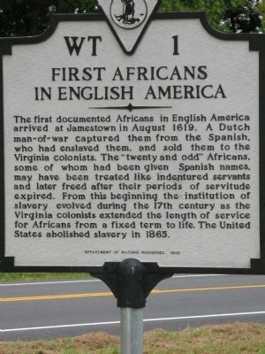 First Africans in English America Marker image. Click for full size.