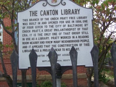 The Canton Library Marker image. Click for full size.