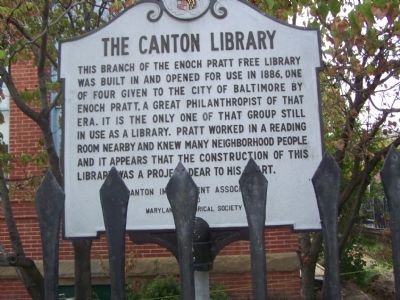 The Canton Library Marker. Click for full size. The Canton Library Marker image. Click for full size.