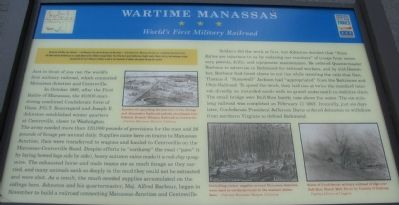 Wartime Manassas - World's First Military Railroad Marker image. Click for full size.