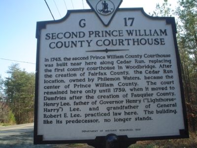 Second Prince William County Courthouse Marker image. Click for full size.
