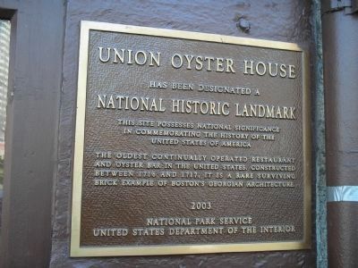 Union Oyster House Marker image. Click for full size.