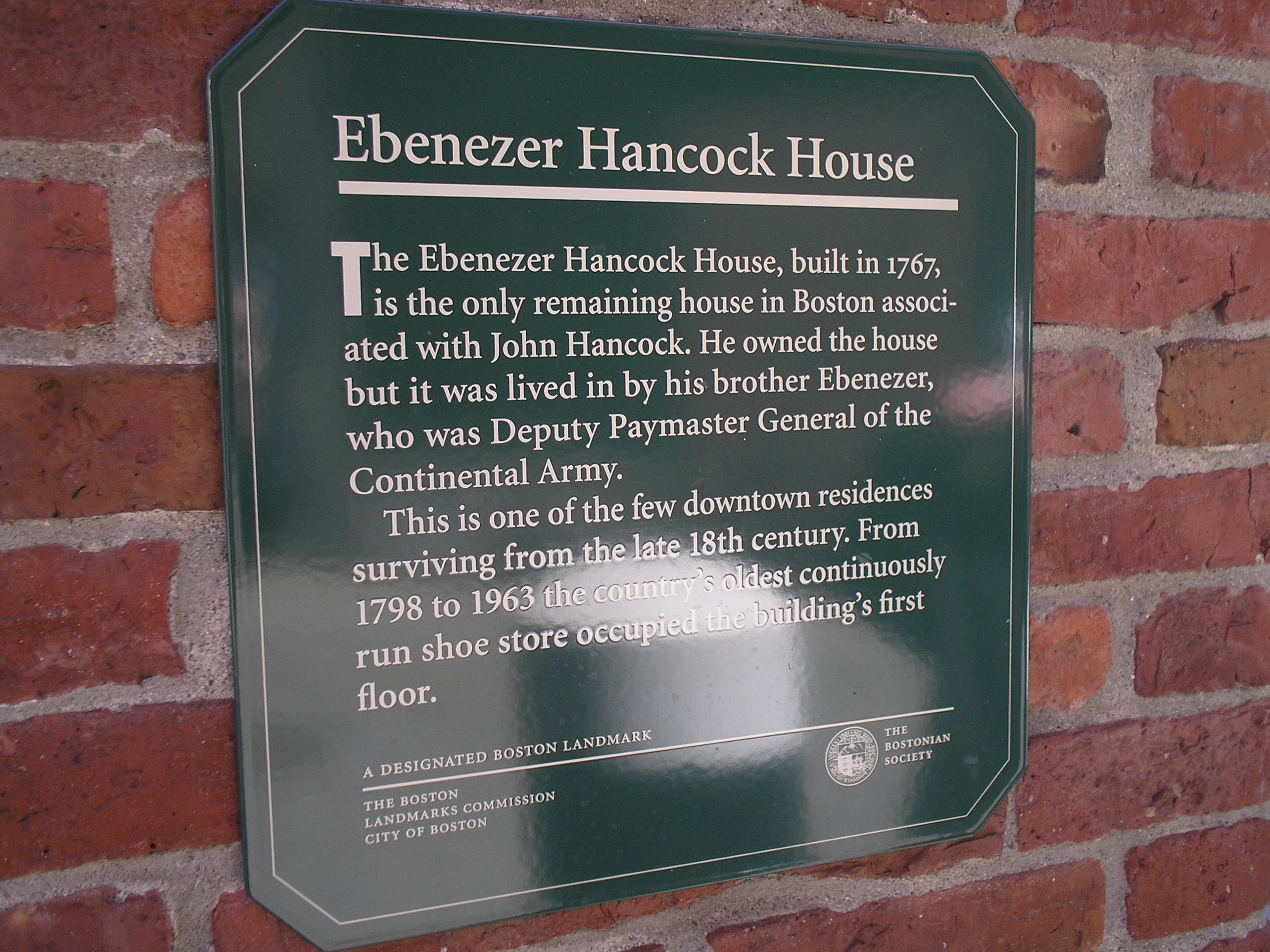 Ebenezer Hancock House Marker