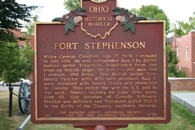 Fort Stephenson Marker </b>(reverse) image. Click for full size.