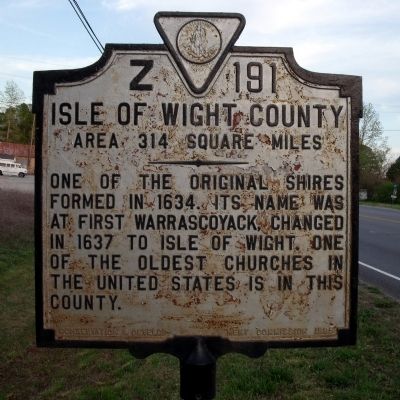 Isle of Wight County Marker. Click for full size. Isle of Wight County Marker image. Click for full size.