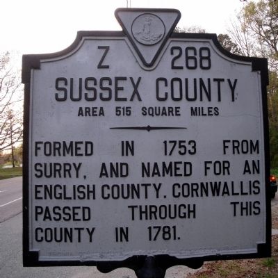 Sussex County Marker. Click for full size. Sussex County Marker image. Click for full size.