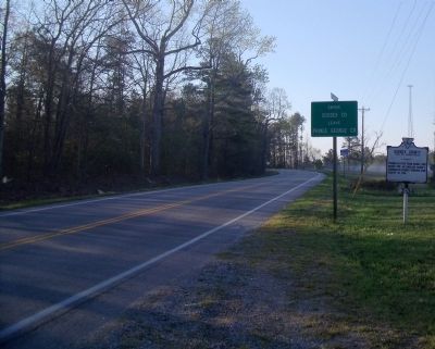 Prince George County / Sussex County Marker on Courtland Road (facing east).. Click for full size. Prince George County / Sussex County Marker on Courtland Road (facing east). image. Click for full size.