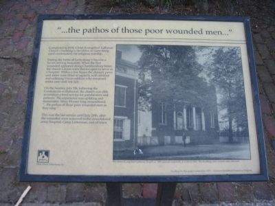 "...the pathos of those poor wounded men..." Marker image. Click for full size.