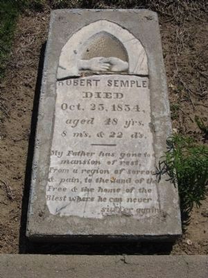 Robert Semple Grave Site image. Click for more information.