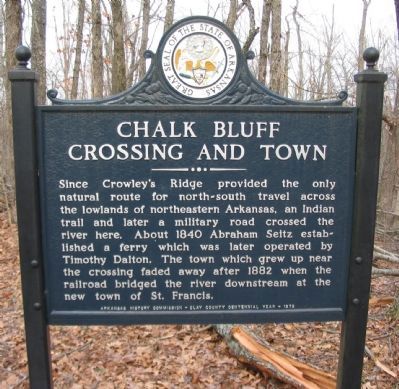 Chalk Bluff Crossing and Town Marker image. Click for full size.