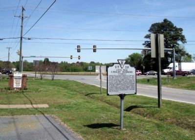 Civil War Cavalry Skirmish Marker at Providence Rd & Pruden Blvd.. Click for full size. Civil War Cavalry Skirmish Marker at Providence Rd & Pruden Blvd. image. Click for full size.