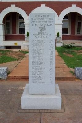 Chambers County War Memorial World War II [West Face] image. Click for full size.