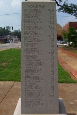 Chambers County War Memorial World War II [South Face] image. Click for full size.