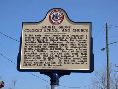 Laurel Grove Colored School and Church Marker. Click for full size. Laurel Grove Colored School and Church Marker image. Click for full size.