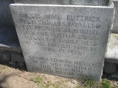 Major John Buttrick Marker. Click for full size. Major John Buttrick Marker image. Click for full size.
