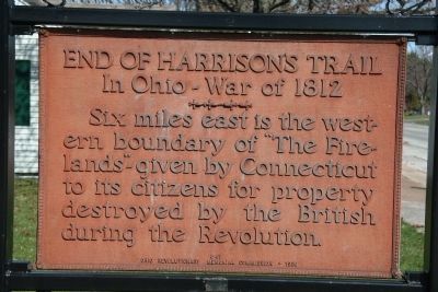 End of Harrison's Trail In Ohio - War of 1812 Marker. Click for full size. End of Harrison's Trail In Ohio - War of 1812 Marker image. Click for full size.