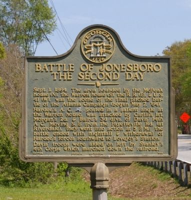 Battle of Jonesboro The Second Day Marker image. Click for full size.