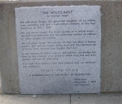 "The Holocaust" Marker image. Click for full size.