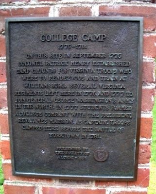 College Camp Marker image. Click for full size.