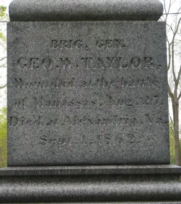 gen. George W. Taylor Grave Monument Inscription. Click for full size. gen. George W. Taylor Grave Monument Inscription image. Click for full size.