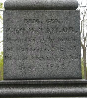 gen. George W. Taylor Grave Monument Inscription image. Click for full size.