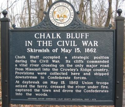 Chalk Bluff in the Civil War Marker. Click for full size. Chalk Bluff in the Civil War Marker image. Click for full size.