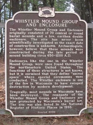 Whistler Mound Group and Enclosure Marker image. Click for full size.