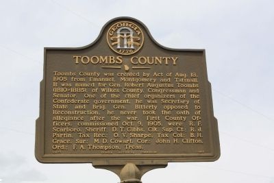 Toombs County Marker image. Click for full size.