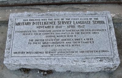 Military Intelligence Service Language School Marker. Click for full size. Military Intelligence Service Language School Marker image. Click for full size.