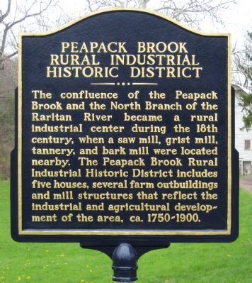Peapack Brook Rural Industrial Historic District Marker image. Click for full size.