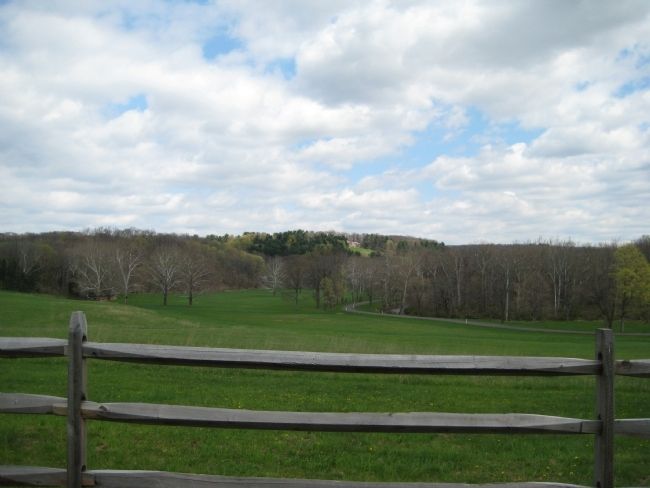 Natirar mansion can be seen on the hilltop in the distance. Click for full size. Natirar mansion can be seen on the hilltop in the distance image. Click for full size.